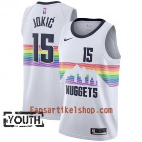 Denver Nuggets Trikot Nikola Jokic 15 2018-19 Nike City Edition Weiß Swingman - Kinder